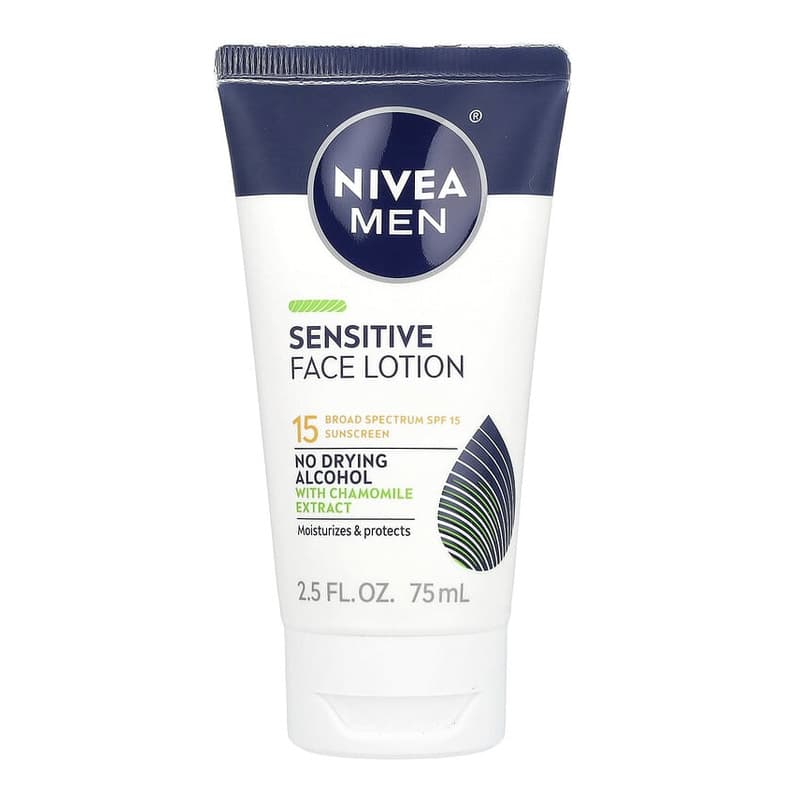 Men, Sensitive Face Lotion, SPF 15