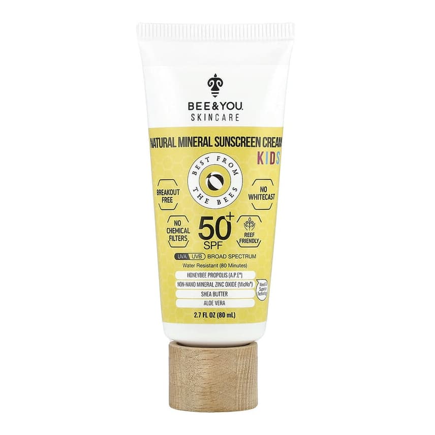 Kids, Natural Mineral Sunscreen Cream, SPF 50+