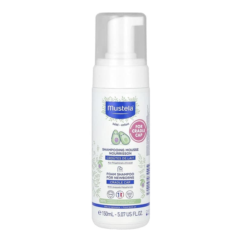 Foam Shampoo for Newborns with Avocado Polyphenols, For Cradle Cap