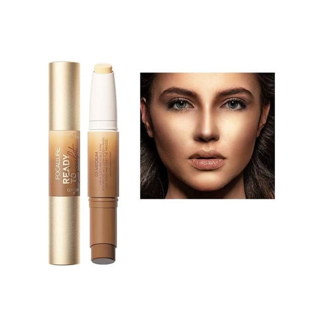 New 2 in 1 Cream Bronzer and Highlighter Stick-2 colours, #04 Tan