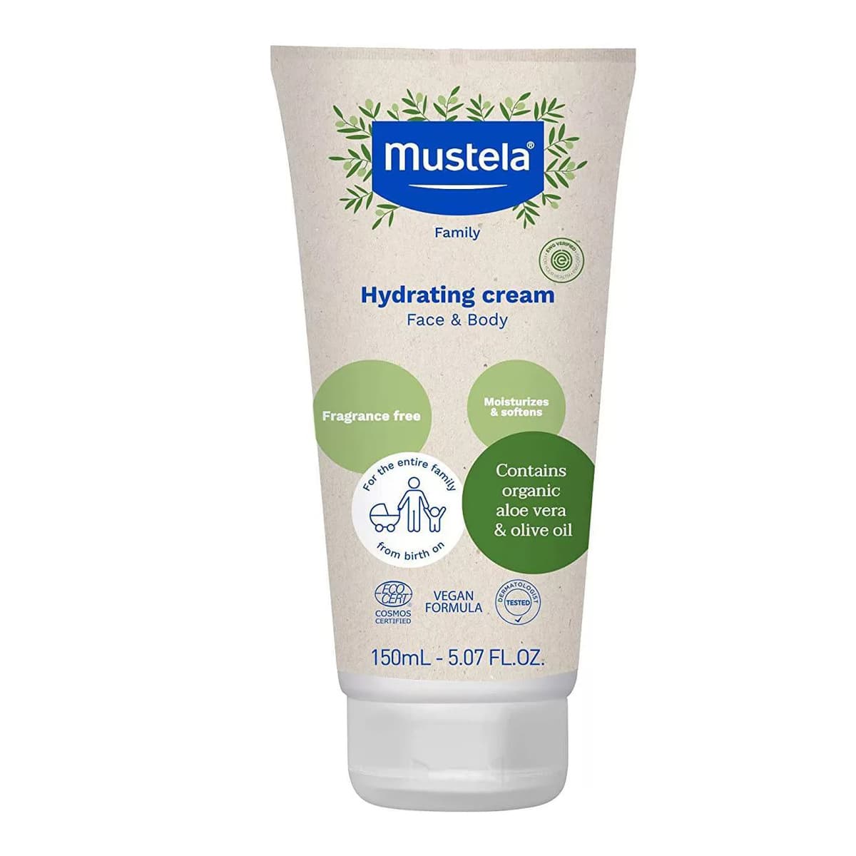 Certified Organic Hydrating Cream with Olive Oil and Aloe - Fragrance Free