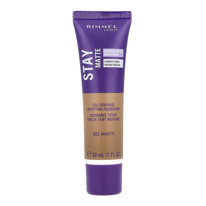 Stay Matte, Full Coverage Mattifying Foundation, #501 Noisette