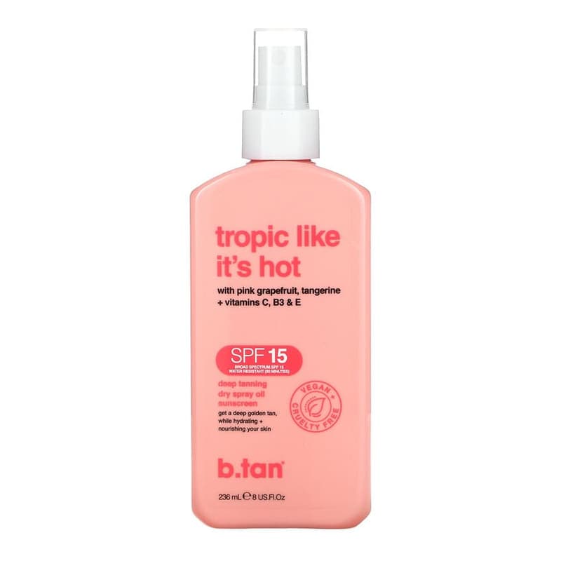 Tropic Like It's Hot, Deep Tanning Dry Spray Oil Sunscreen, SPF 15