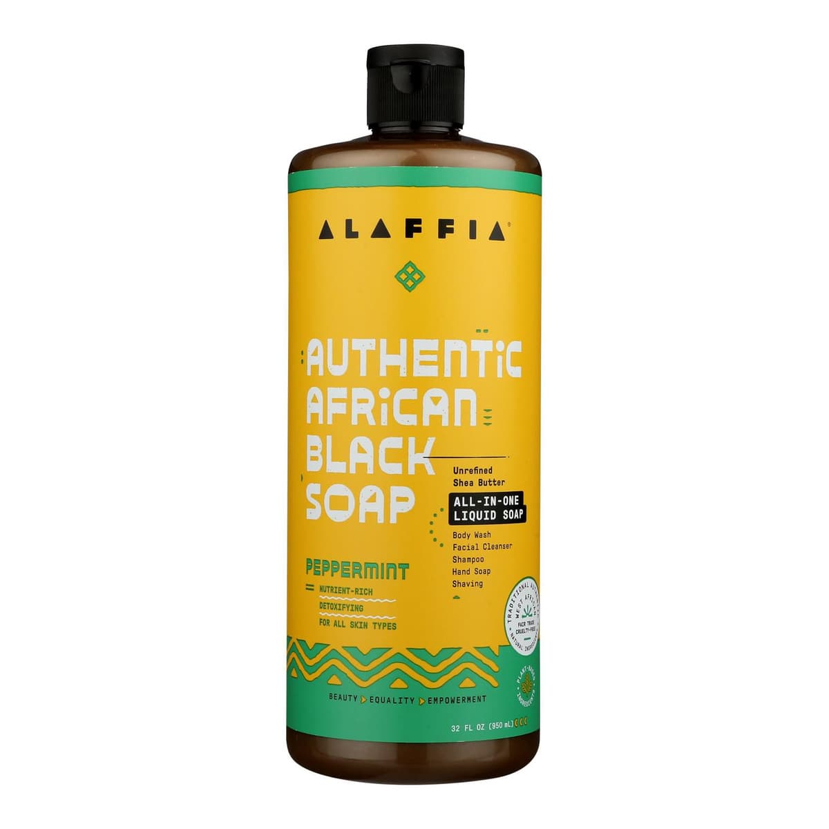 Authentic Peppermint African Black Liquid Soap - 32 fz
